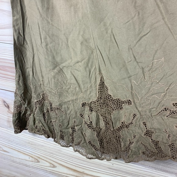 Vintage Softgirl Orchid Skirt Small Eyelet Lace Midi Prairie Indie Tomato Girl - Picture 3 of 10